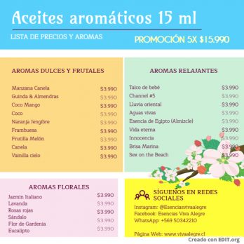 Pack de aceites aromáticos de 15ml
